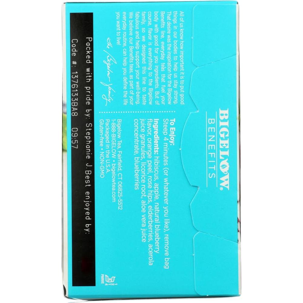 Té de Hierbas Bigelow Benefits Arándano y Aloe 18 Bolsas