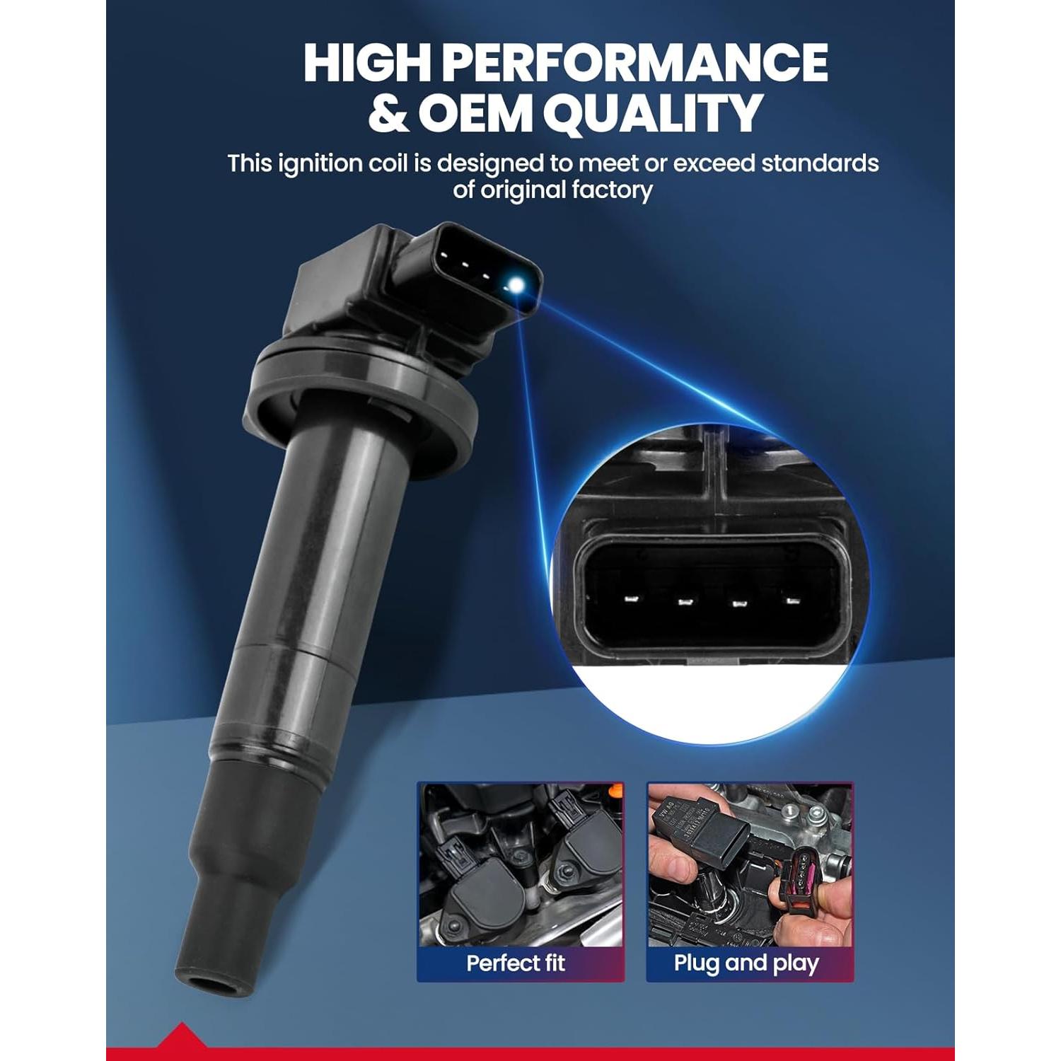 Bobina de Encendido KAX UF316 4 Paquetes Compatible Toyota