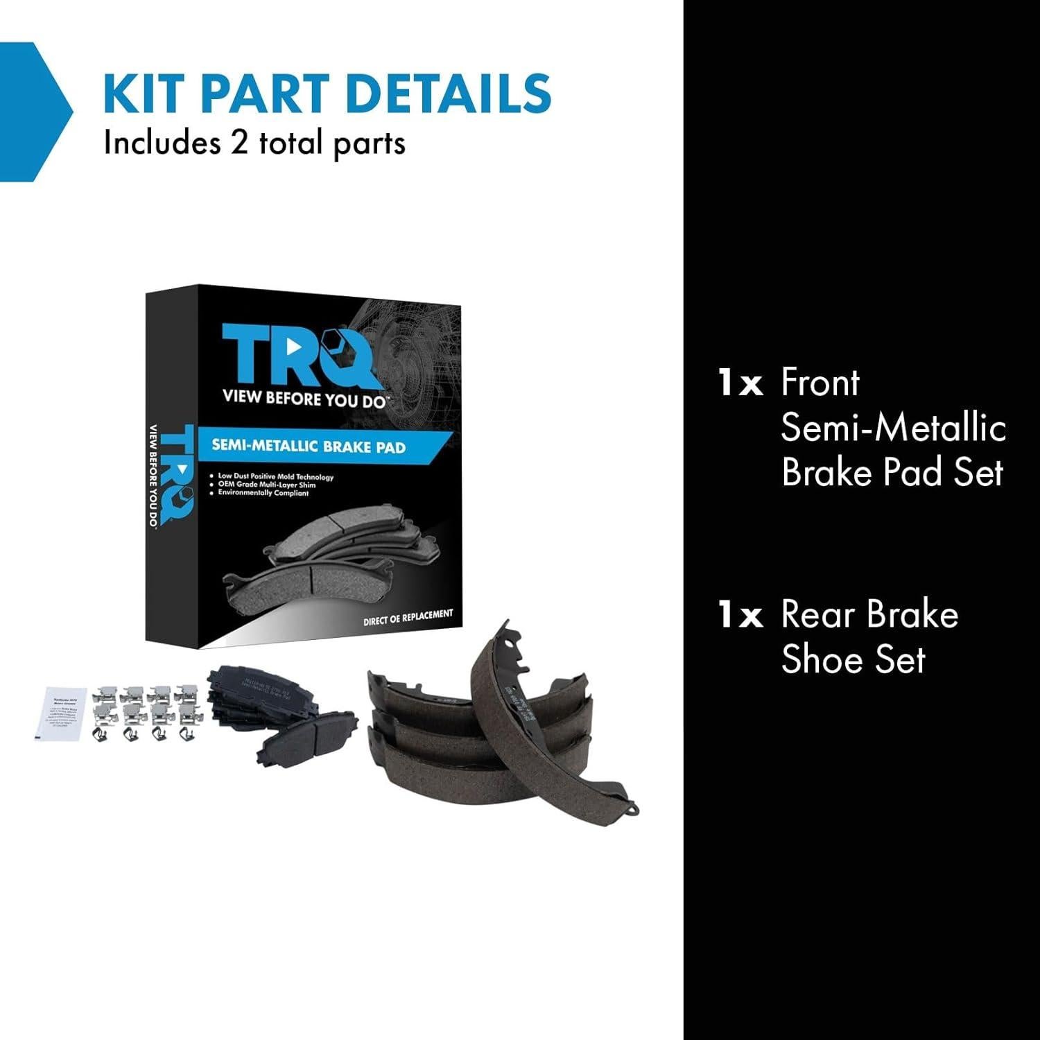 Pastillas de freno TRQ semi-metálicas para Toyota Yaris 2007-2018