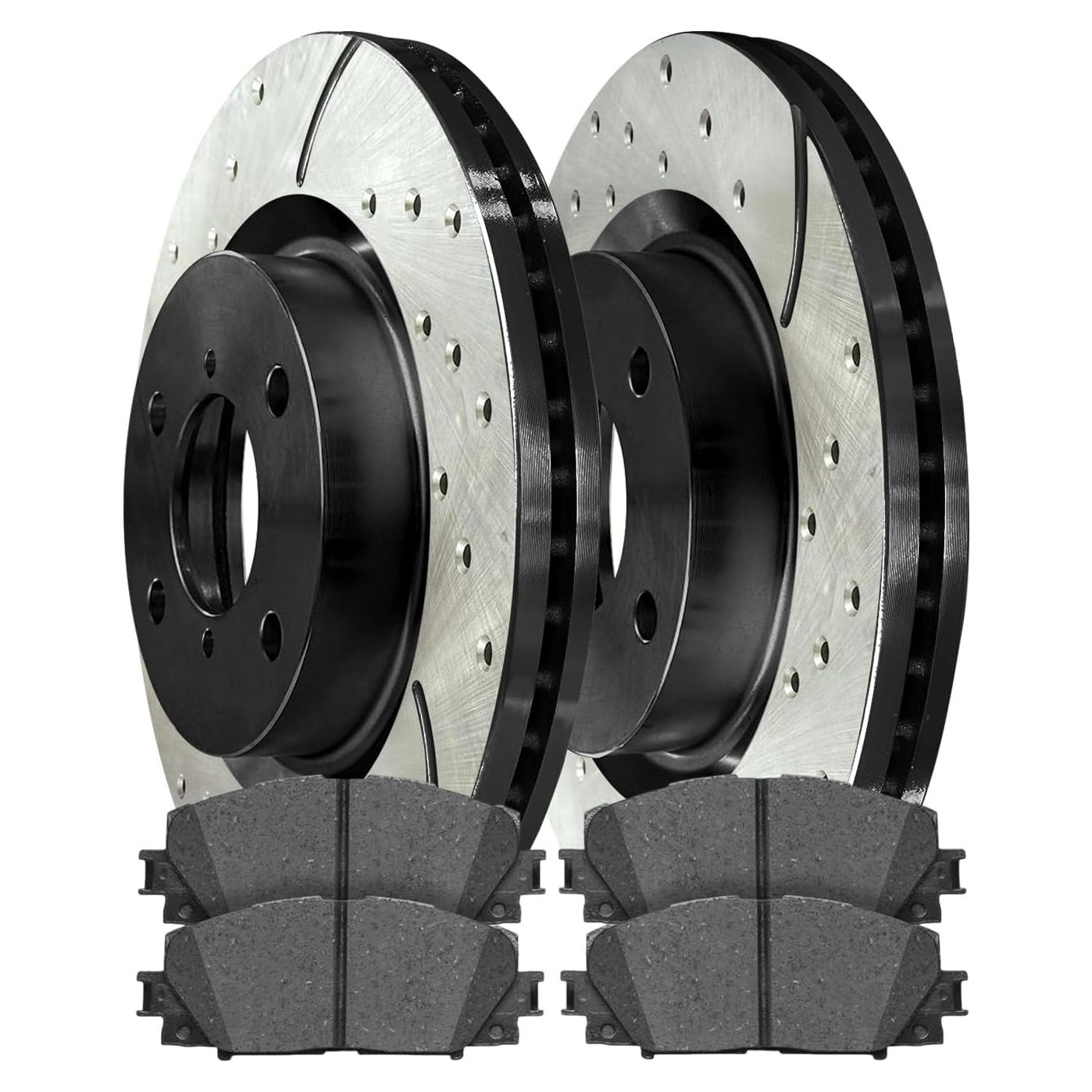 Frenos Delanteros Perforados AutoShack con Pastillas Cerámicas