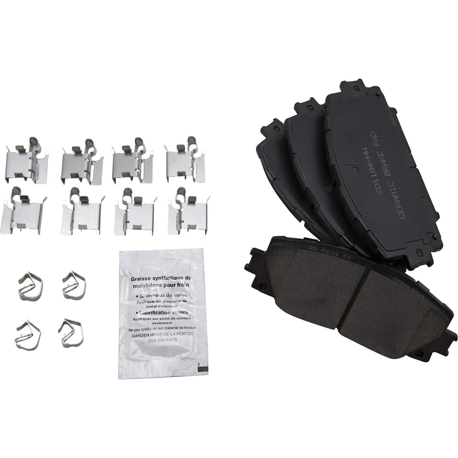 Pastillas de freno de cerámica TRQ BFA81646 para Toyota Yaris 2007-2018