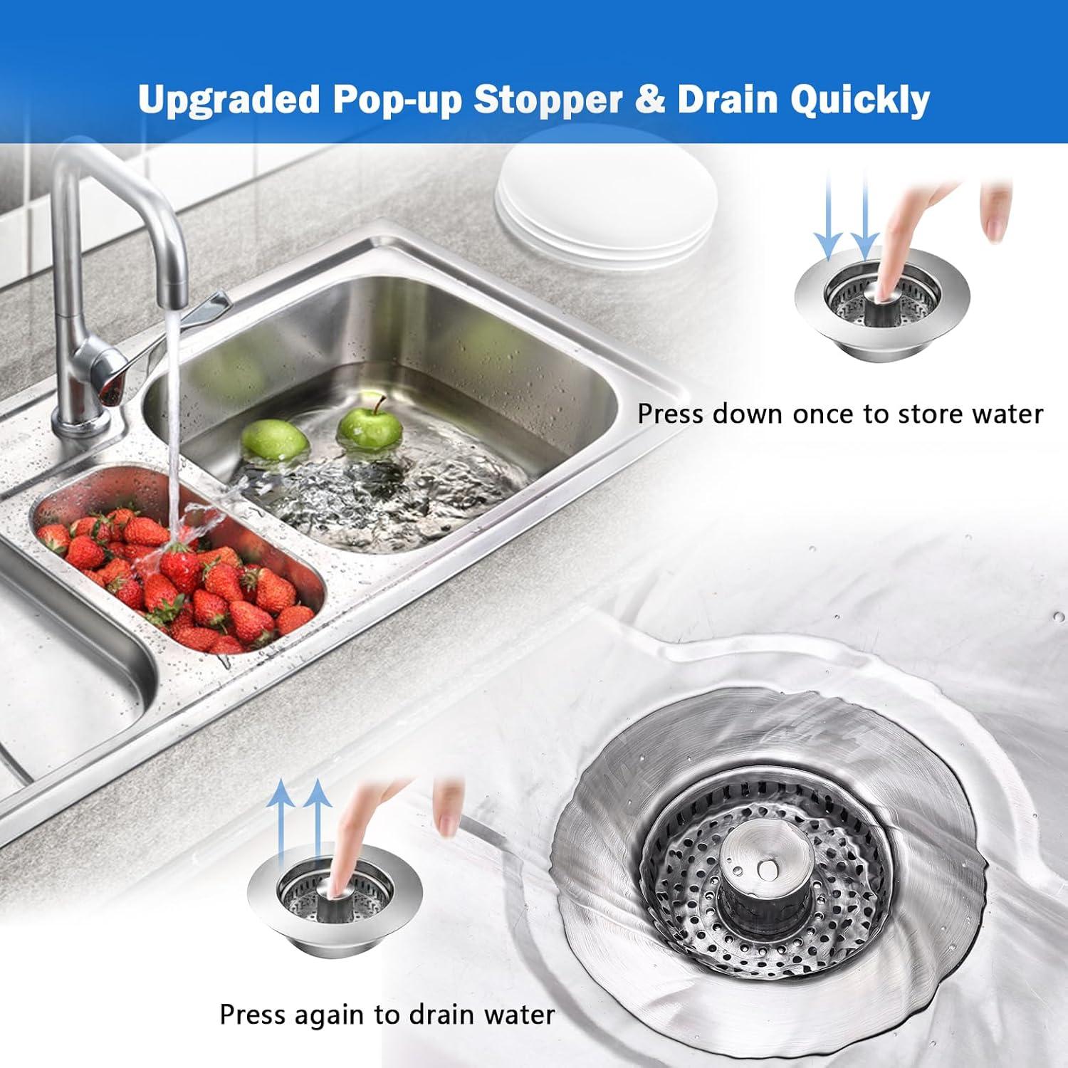 Filtro de Drenaje de Fregadero 3 en 1 Yonisun Acero Inoxidable