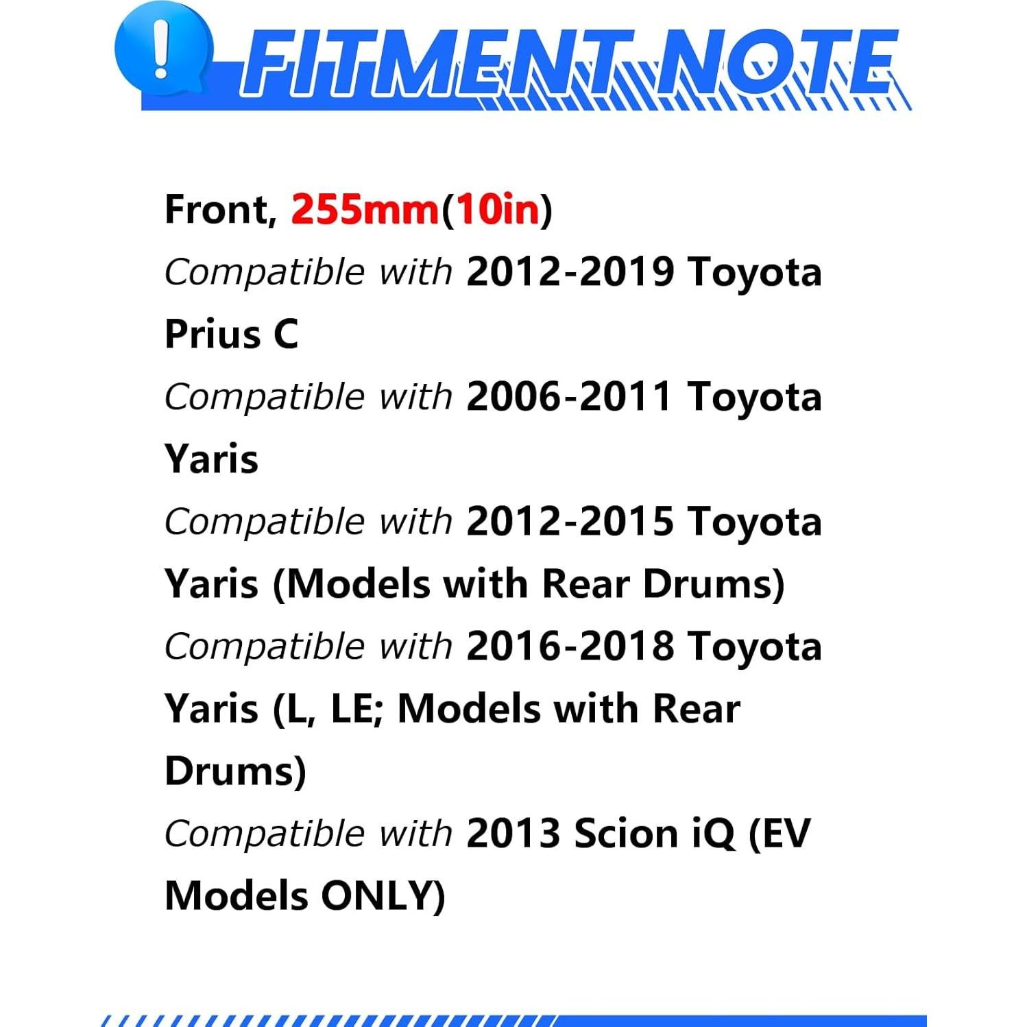 Kit de Frenos Anpulsero para Toyota Yaris y Prius C 2012-2019