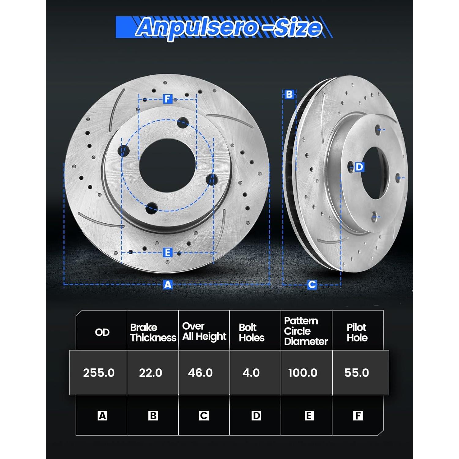 Kit de Frenos Anpulsero para Toyota Yaris y Prius C 2012-2019