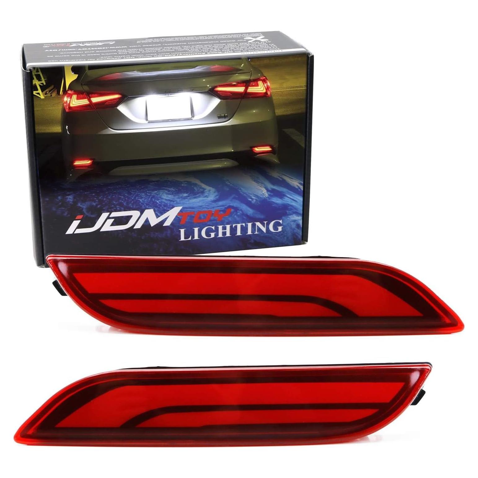 Luces Reflectoras LED Rojas iJDMTOY para Toyota Camry 2018+
