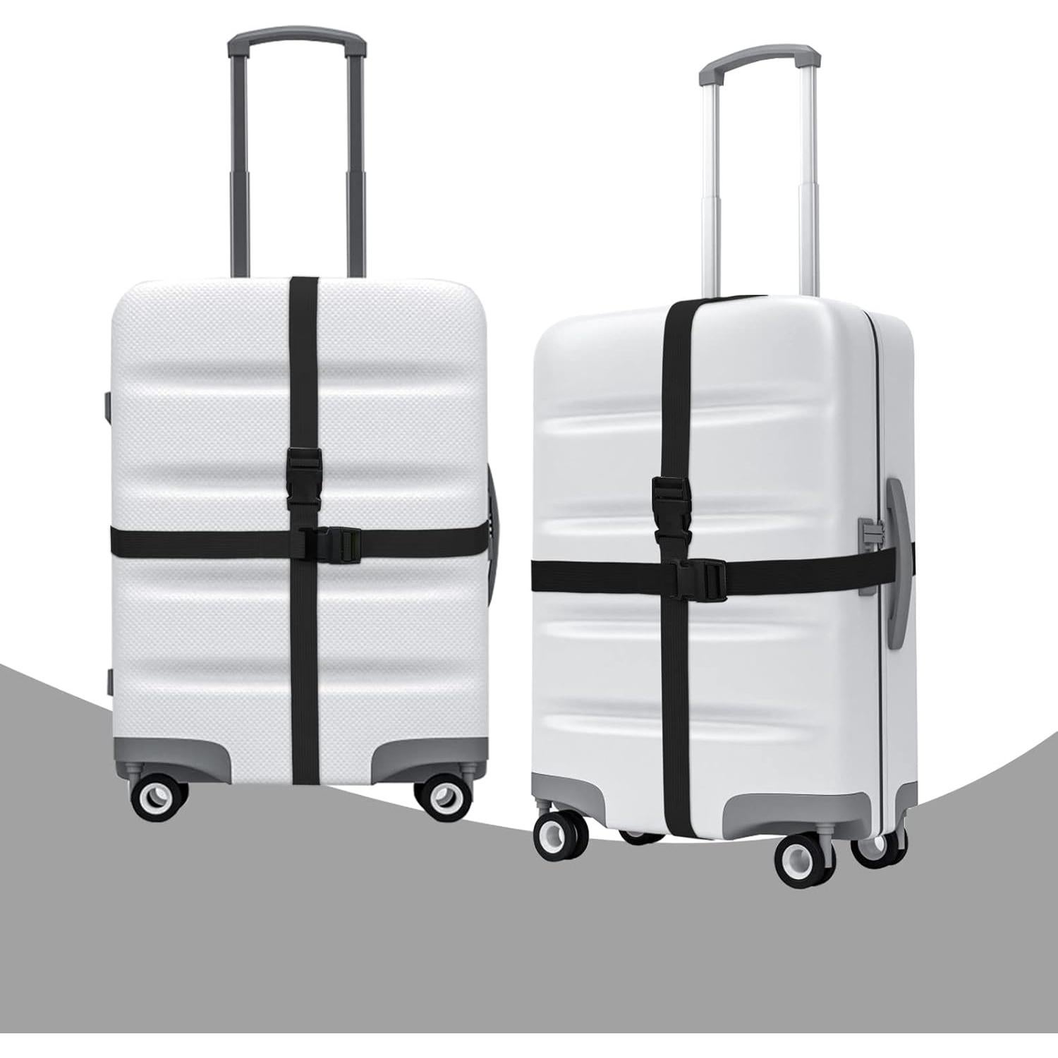 6 Correas de Equipaje AROGEAR Nylon 150cm Negro Hebilla Rápida