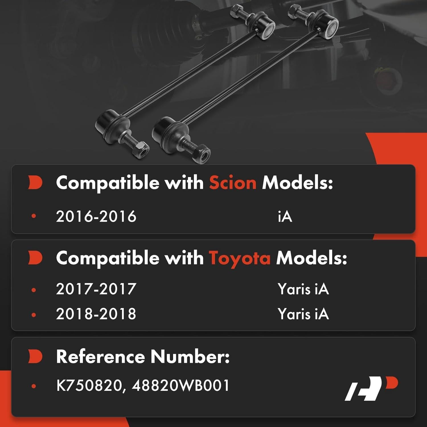 Enlaces de Barra Estabilizadora Delantera A-Premium para Toyota Yaris iA 2017-2018 y Scion iA 2016