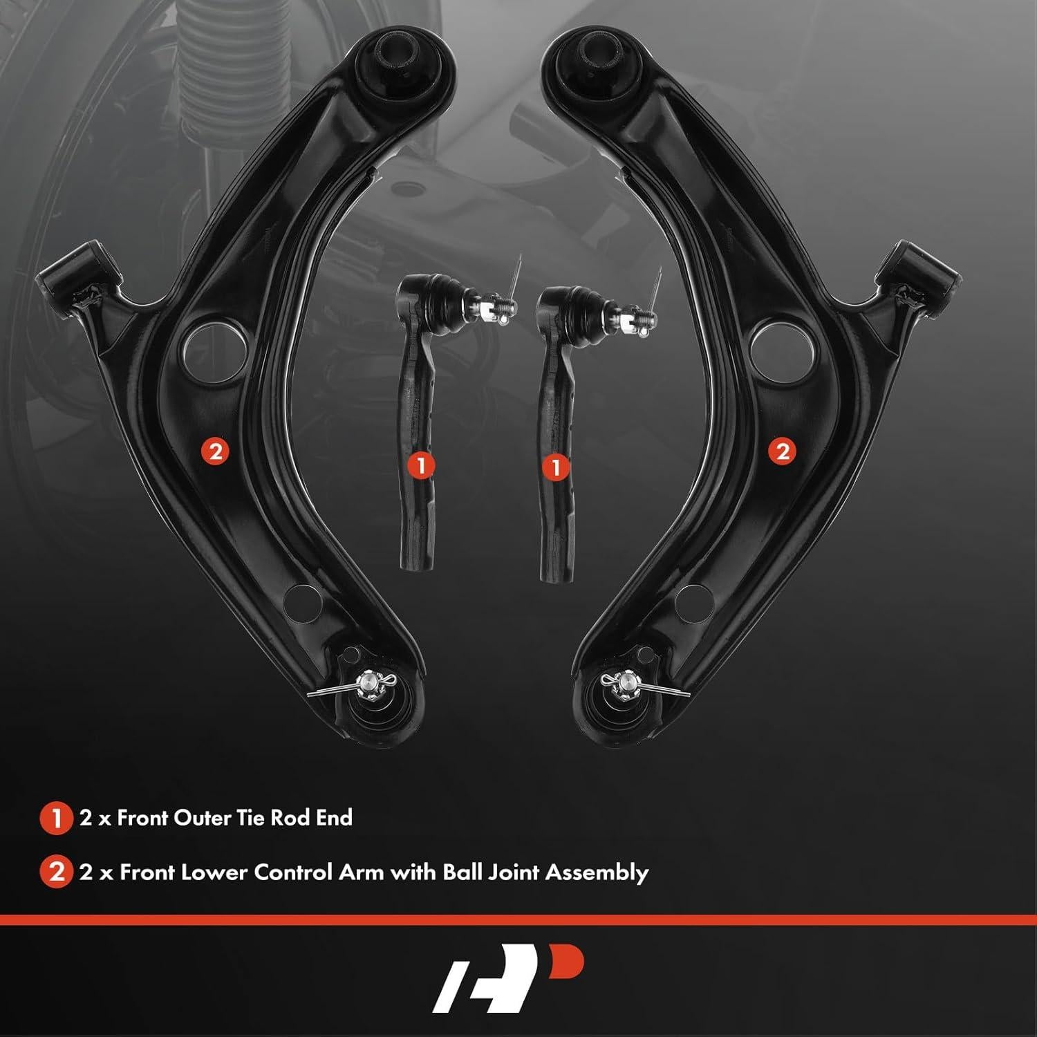 Conjunto A-Premium 4 Piezas Brazo Control y Barra Dirección Toyota