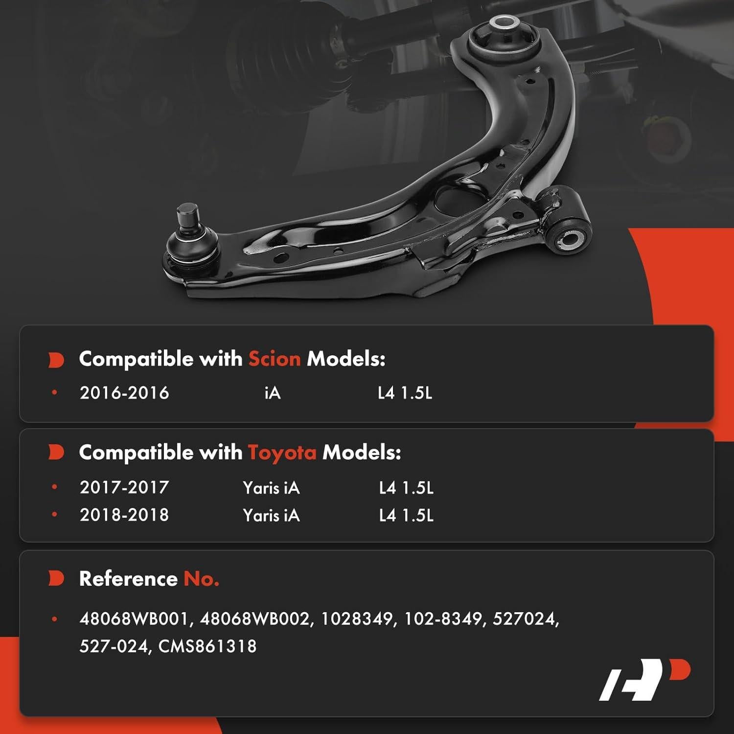 Brazo de Control Inferior Derecho A-Premium para Scion iA 2016 y Toyota Yaris iA 2017-2018