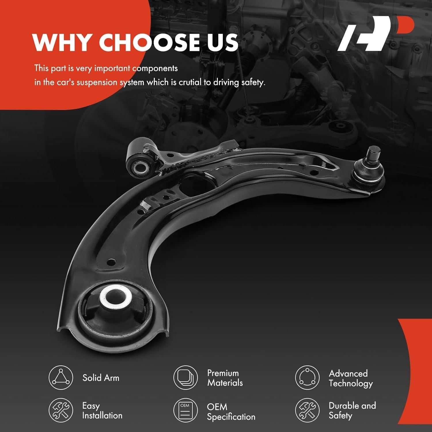 Brazo de Control Inferior Derecho A-Premium para Scion iA 2016 y Toyota Yaris iA 2017-2018