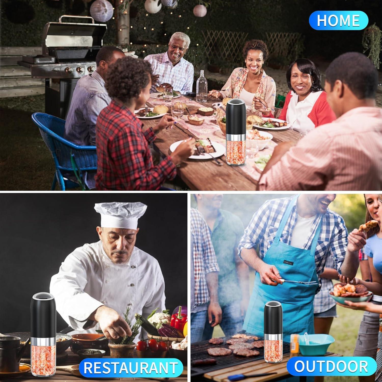 Juego de Molinillos Eléctricos de Sal y Pimienta BoAn 175g