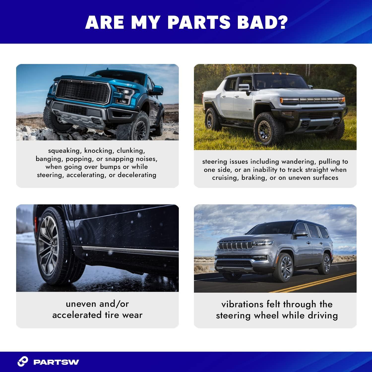 Kit de Suspensión Delantera y Trasera PartsW 12 Piezas para Lexus ES300, Toyota Avalon, Camry