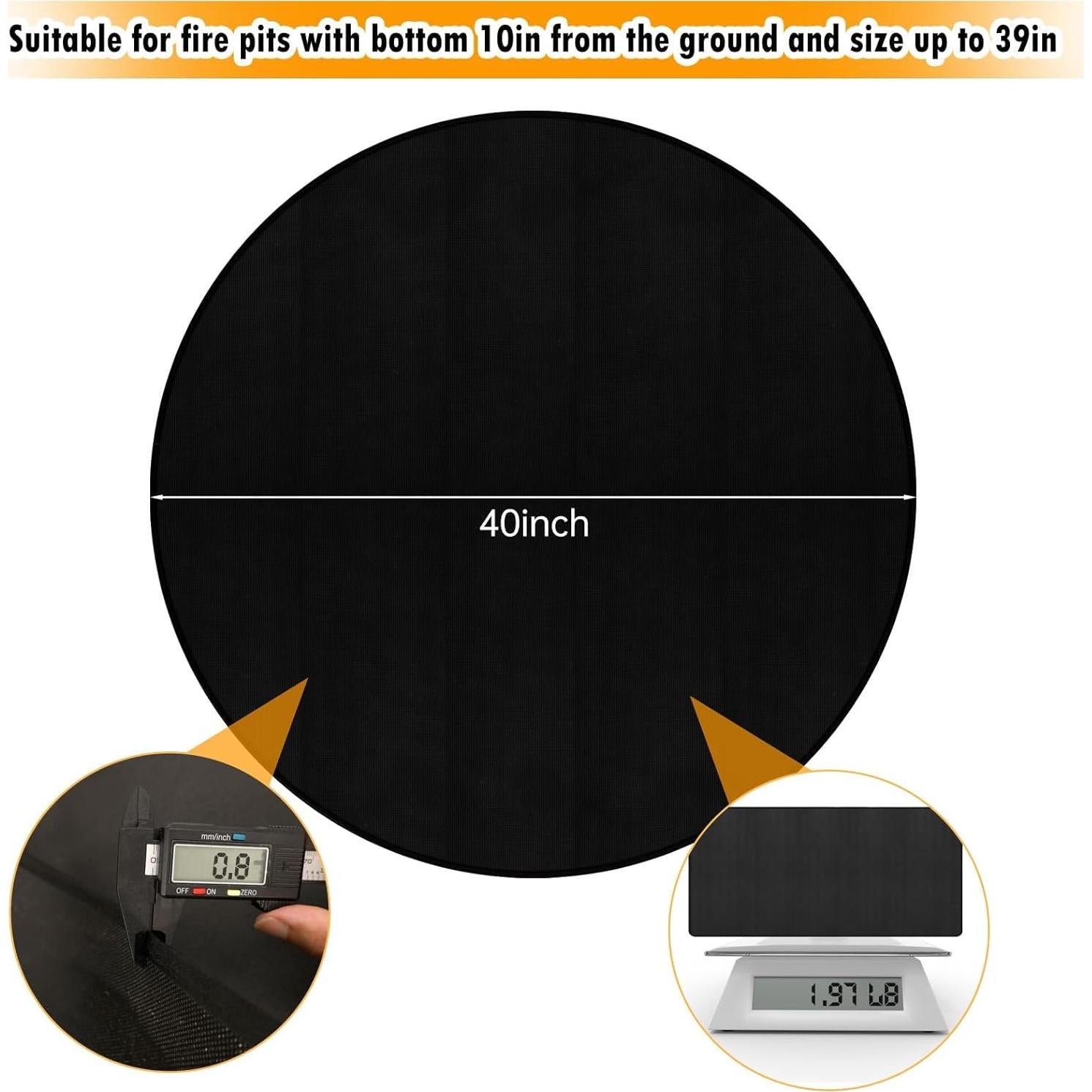 Alfombrilla Redonda para Fogata Svepndic 101.6 cm Resistente al Fuego