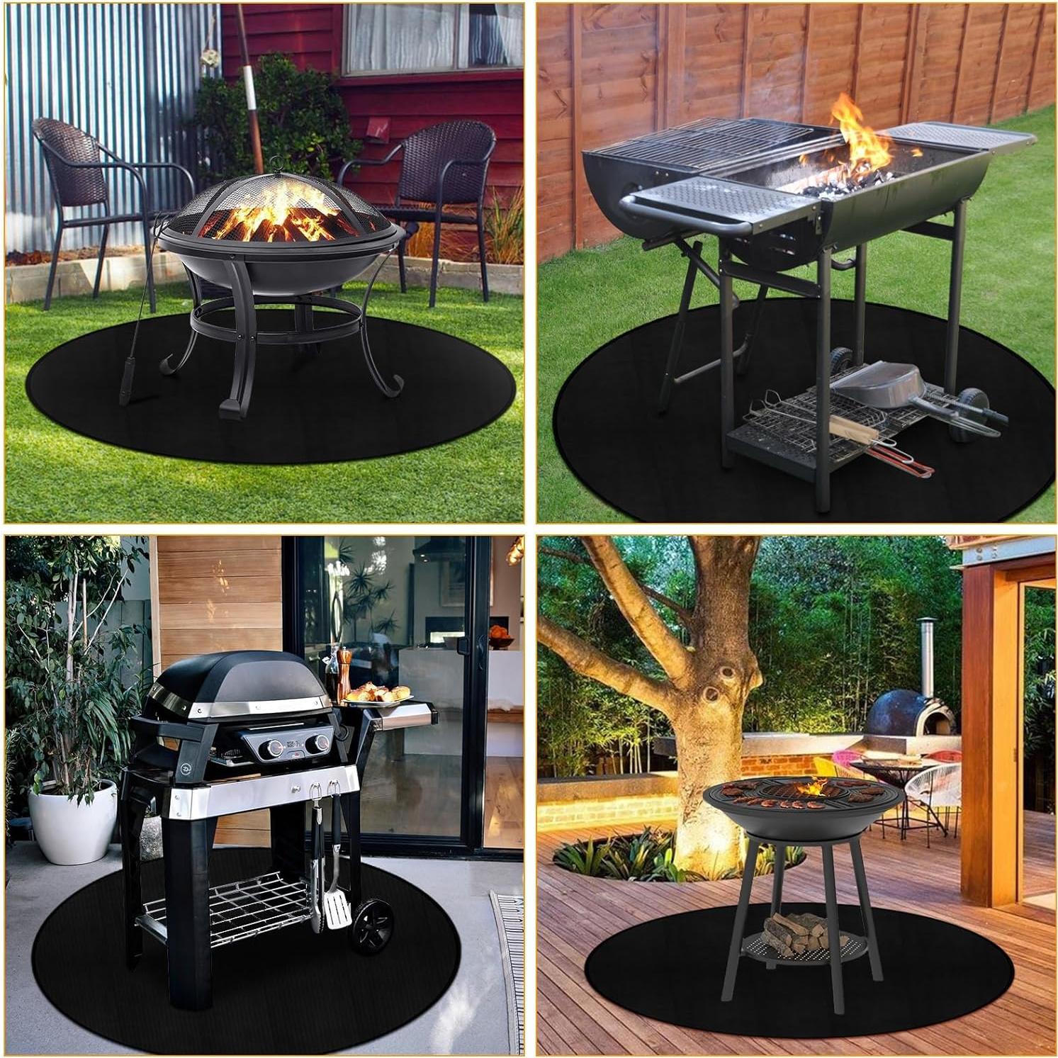 Alfombrilla Redonda para Fogata Svepndic 101.6 cm Resistente al Fuego