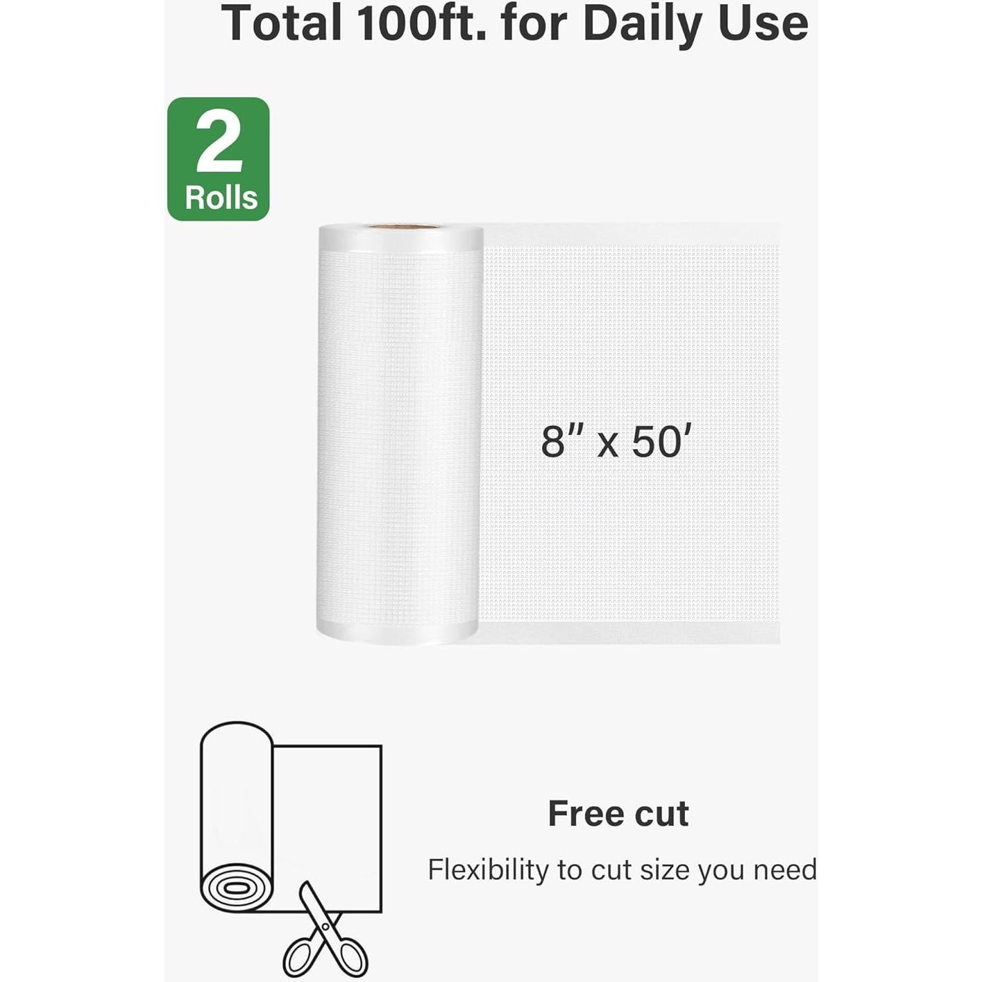 Bolsas de Sellado al Vacío Kootek 20 cm x 15 m - 2 Rollos