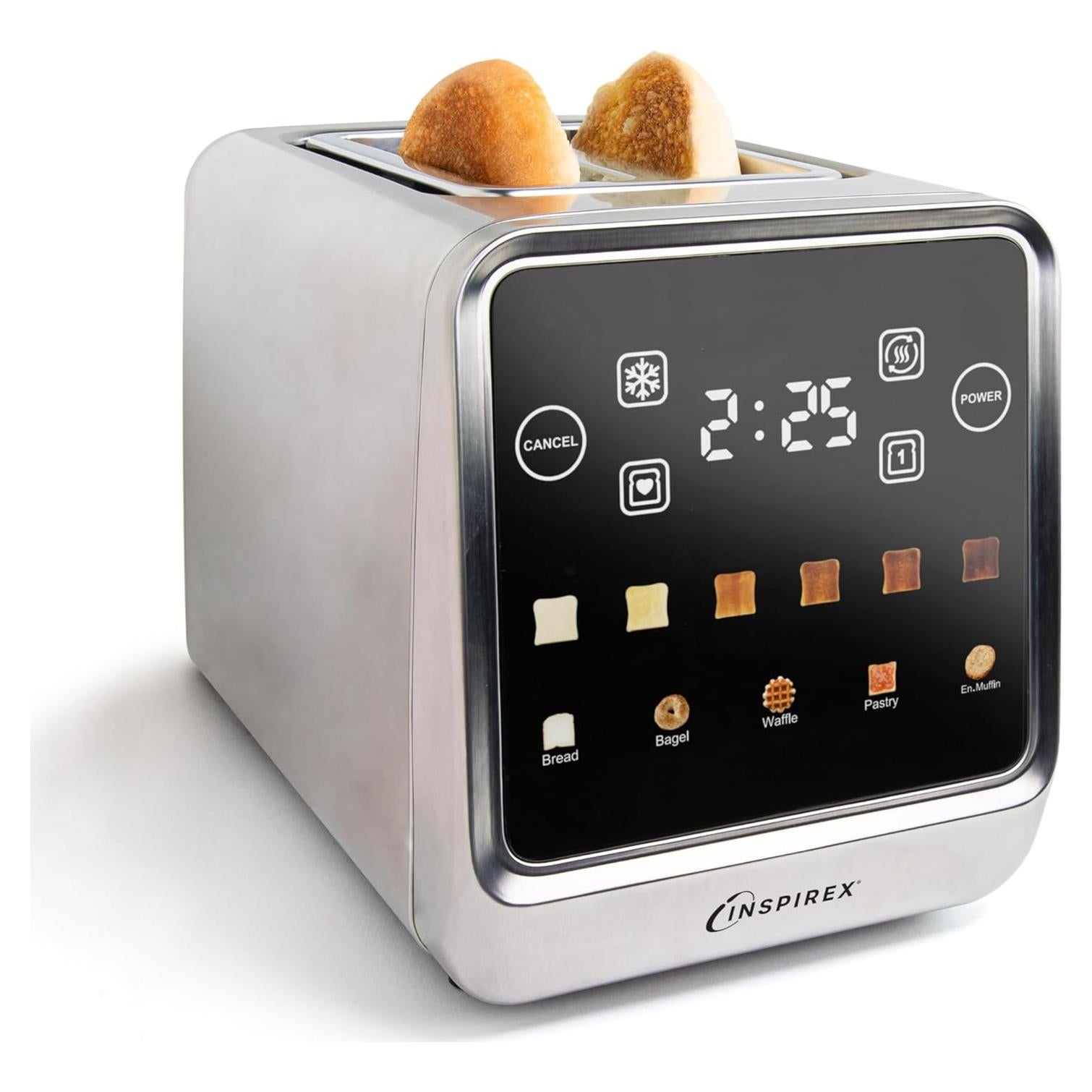 Tostadora Inspirex 2 Rebanadas Acero Inoxidable Táctil 1450W