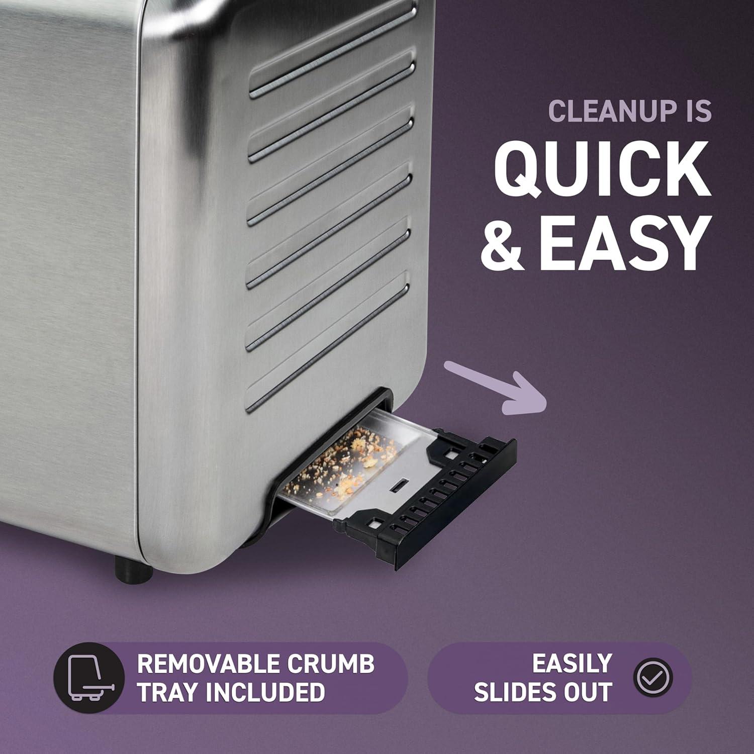 Tostadora Inspirex 2 Rebanadas Acero Inoxidable Táctil 1450W