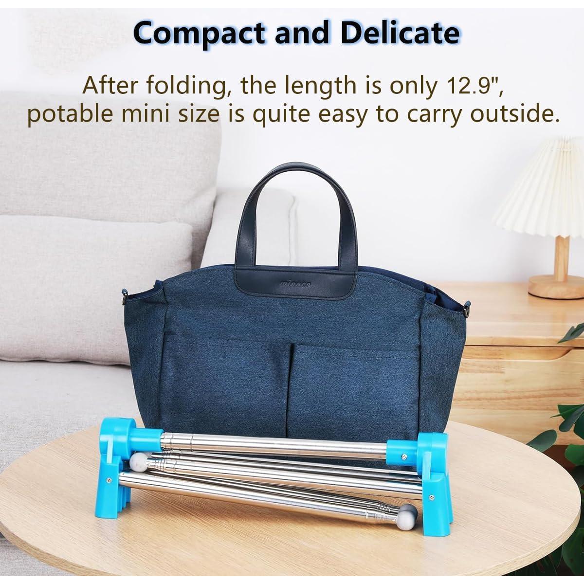 Perchero Plegable ANLEBUY Azul con 3 Perchas para Viaje