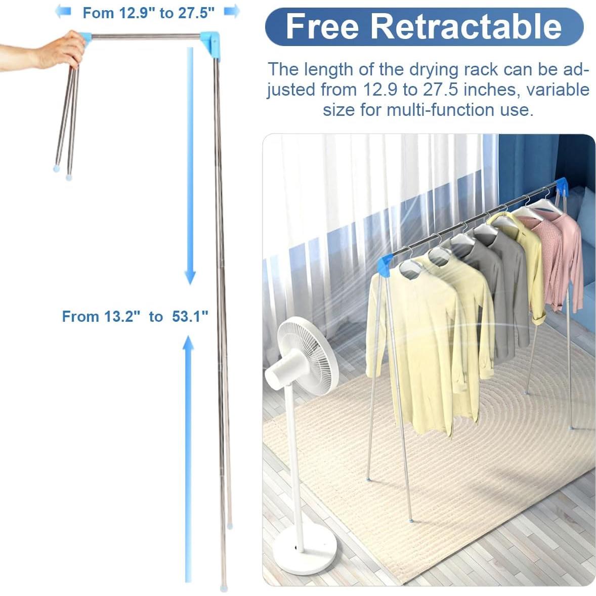 Perchero Plegable ANLEBUY Azul con 3 Perchas para Viaje