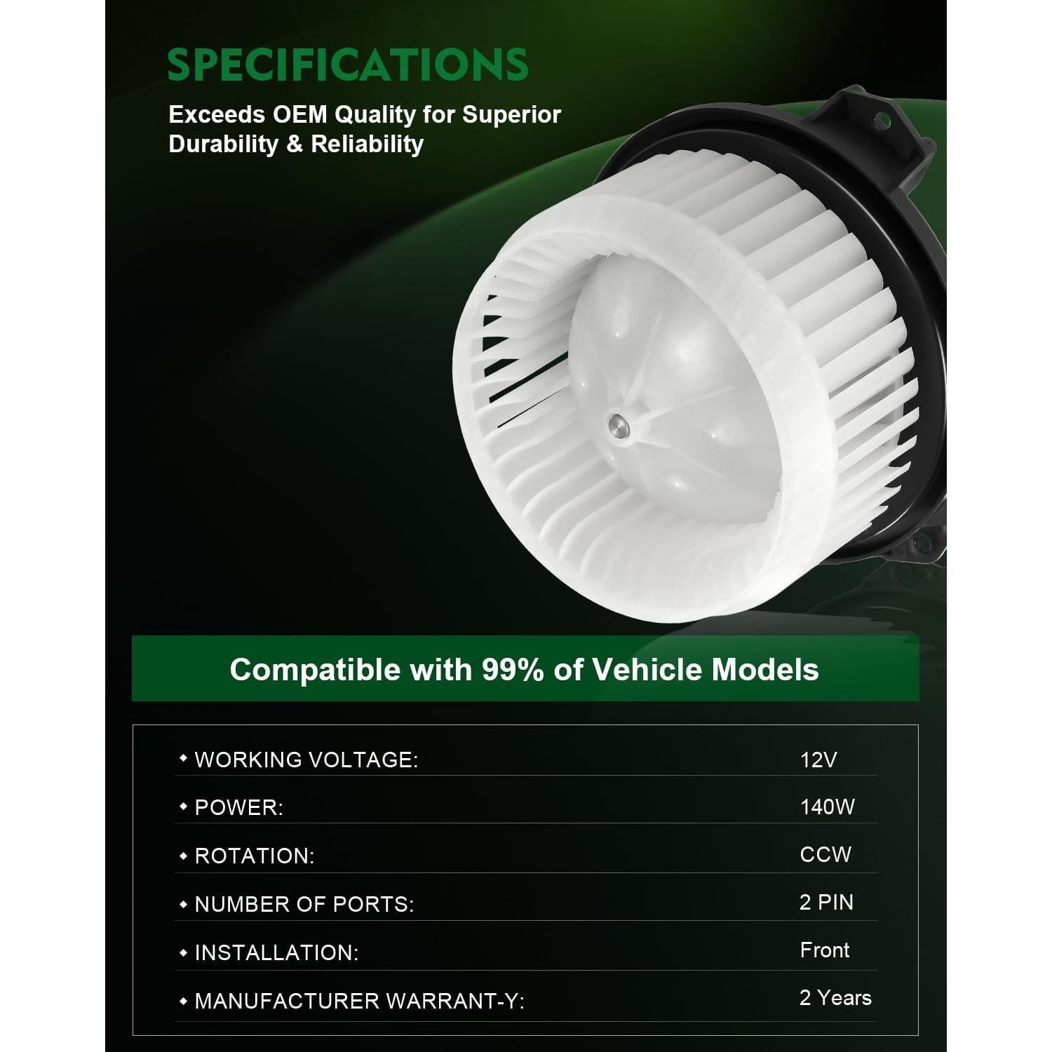 Motor de Soplador de Calefacción HVAC SZKAIDAG 12V 150W