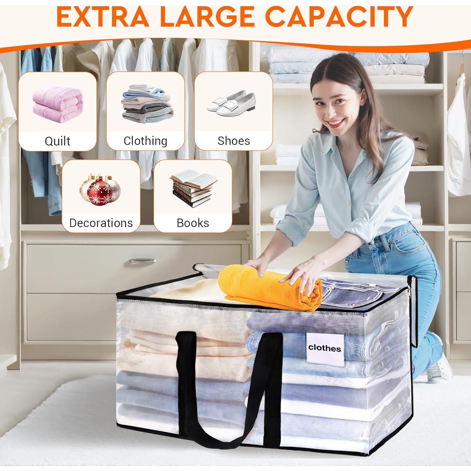 Bolsas de Mudanza Transparentes HomeHacks 76L 2 Paquetes