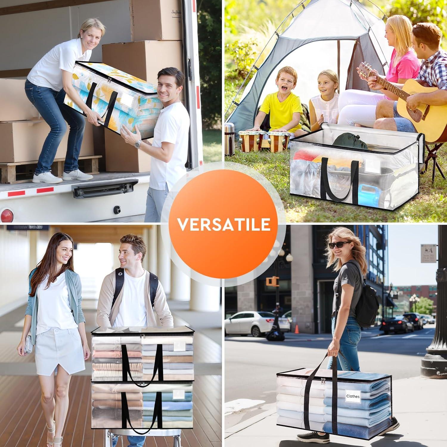 Bolsas de Mudanza Transparentes HomeHacks 76L 2 Paquetes