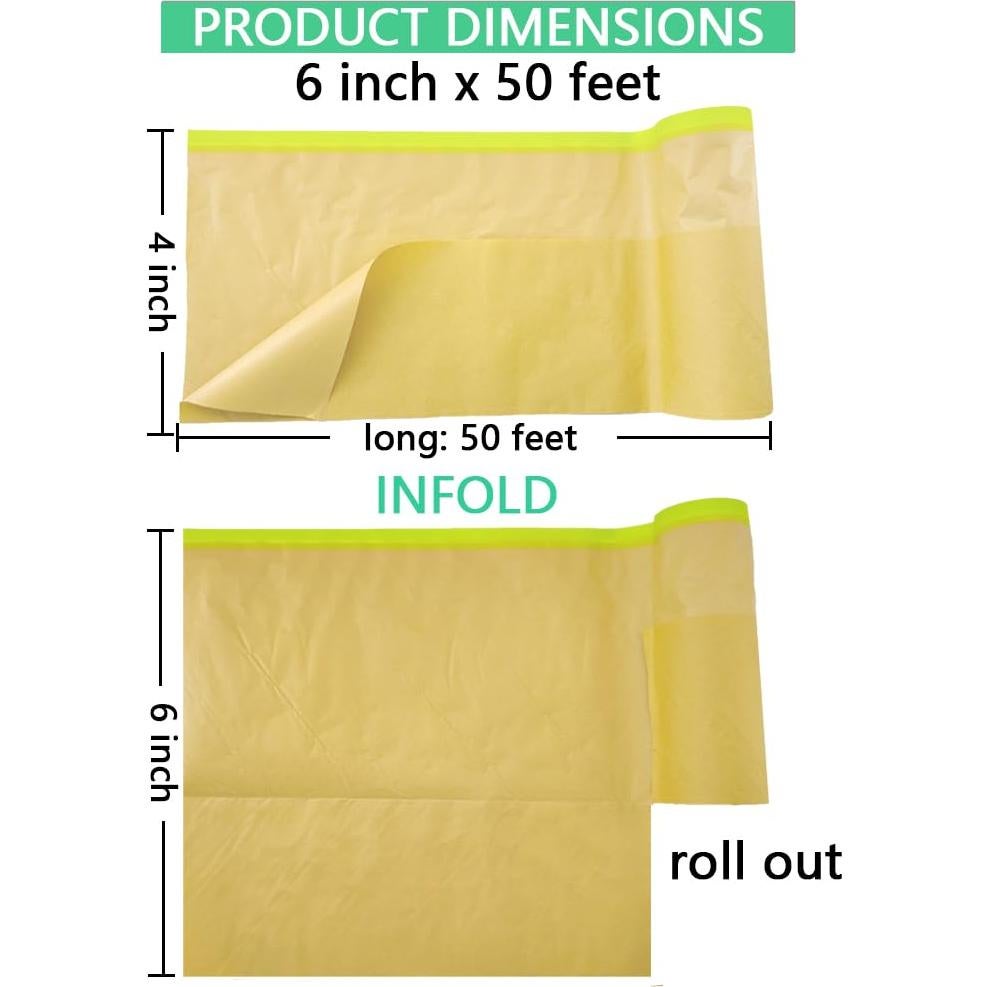 Cinta y Papel de Enmascarar NETEHA 2 Rollos 15.24cm x 15.24m