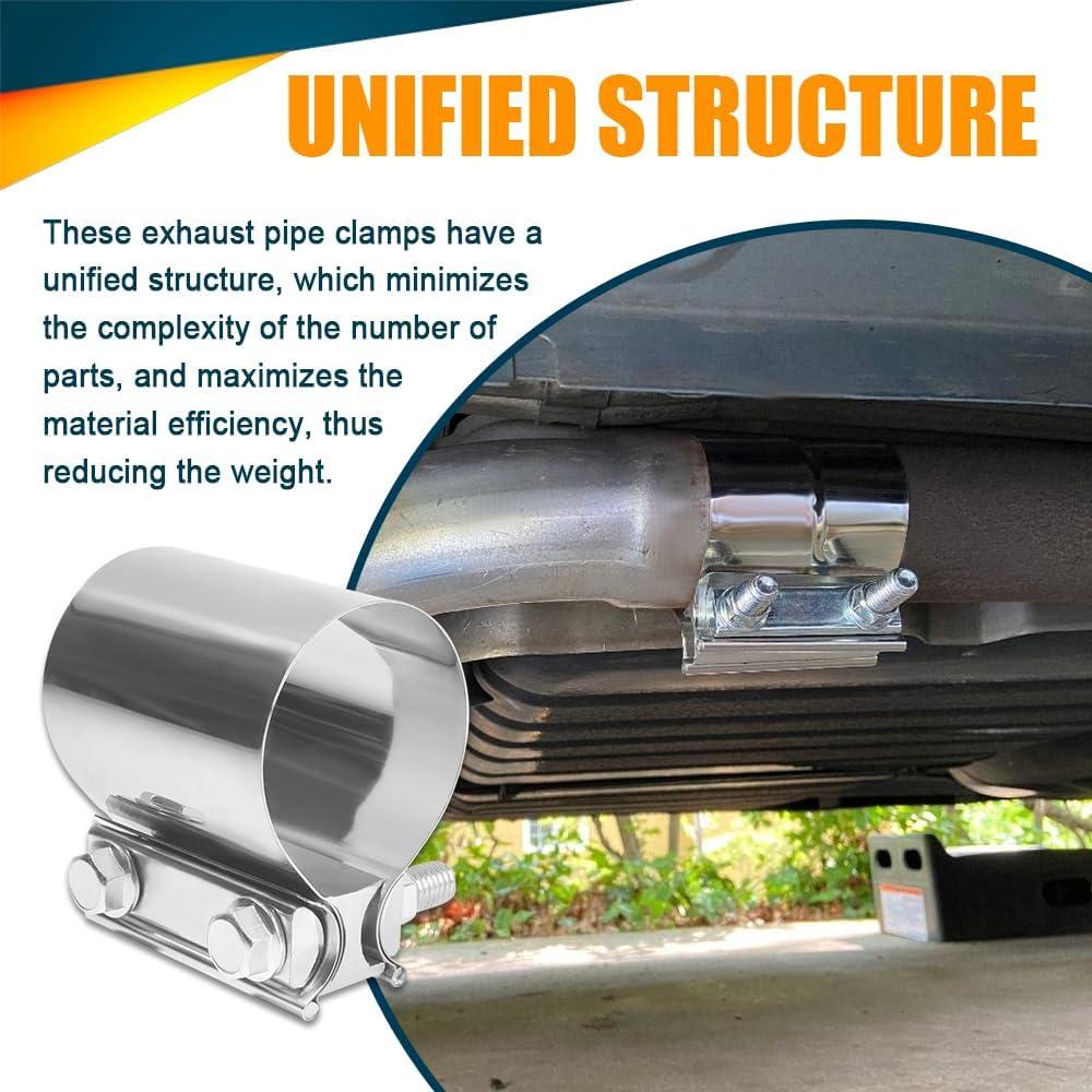 Abrazadera de escape RGOAANC 2.25" Acero Inoxidable 2Pack