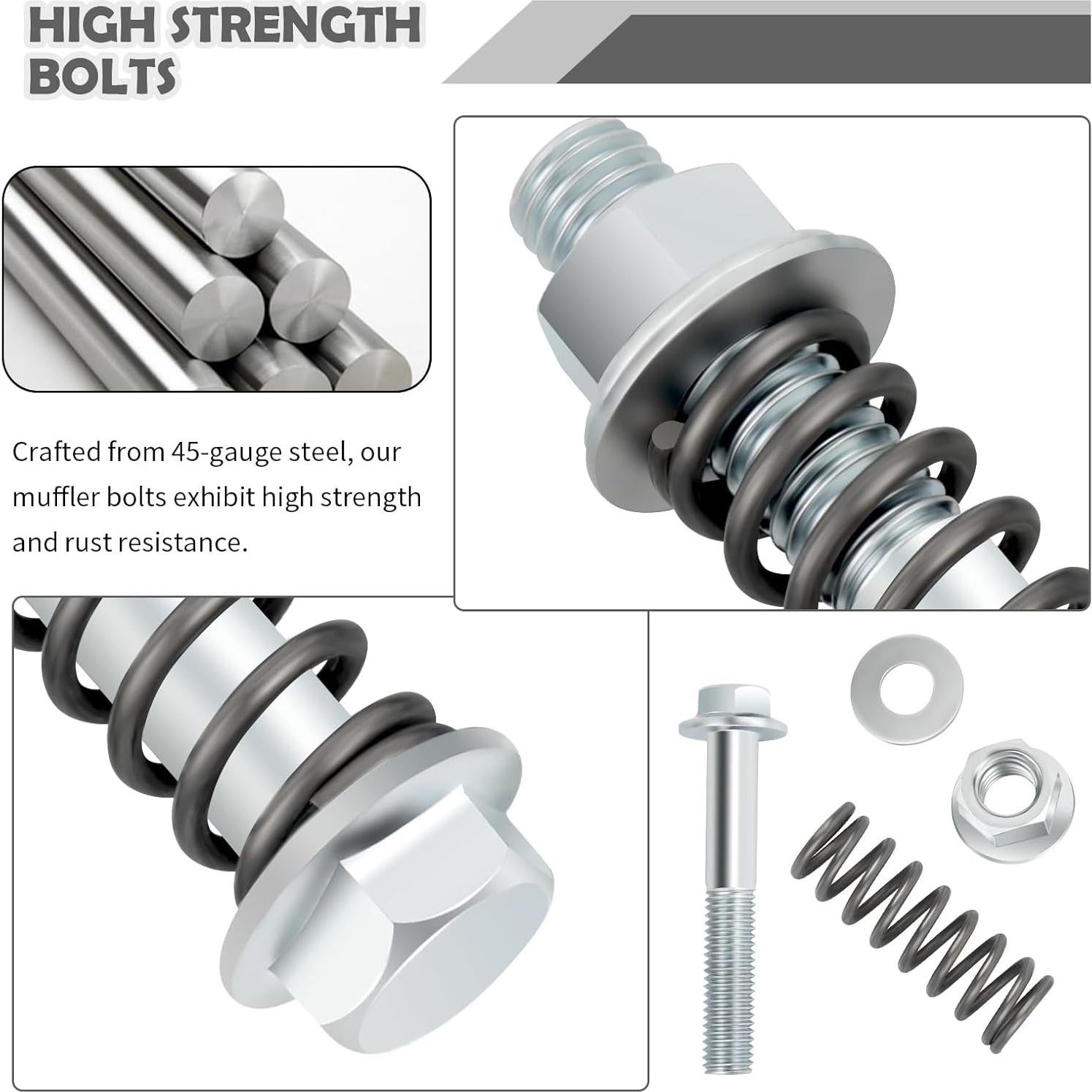 Kit de Tornillos de Escape YGDMD M10x1.5 con Resortes