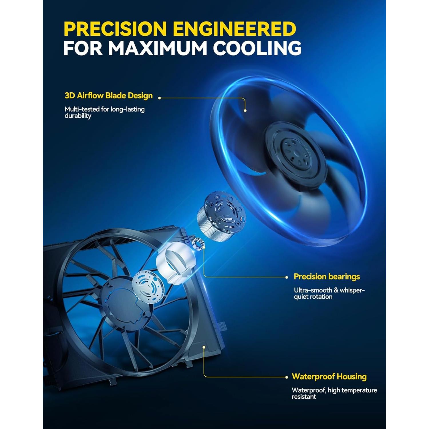 Ventilador de Enfriamiento Radiador PHILTOP para Toyota Yaris 2007-2019