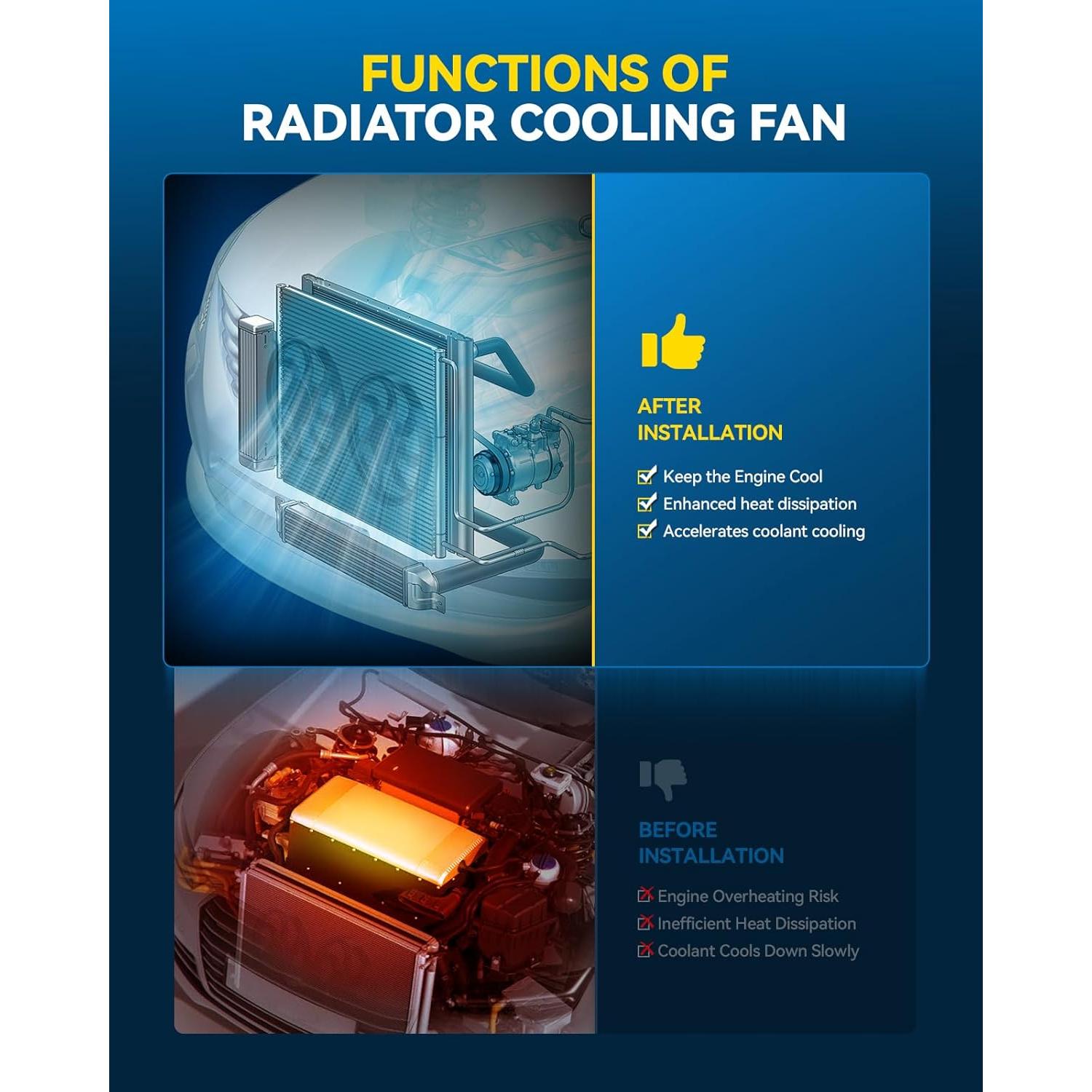 Ventilador de Enfriamiento Radiador PHILTOP para Toyota Yaris 2007-2019