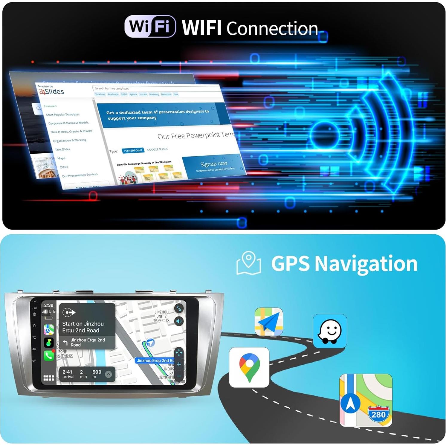 Radio Android 14 HNOPYHNT para Toyota Camry 2007-2011, Pantalla Táctil 9"