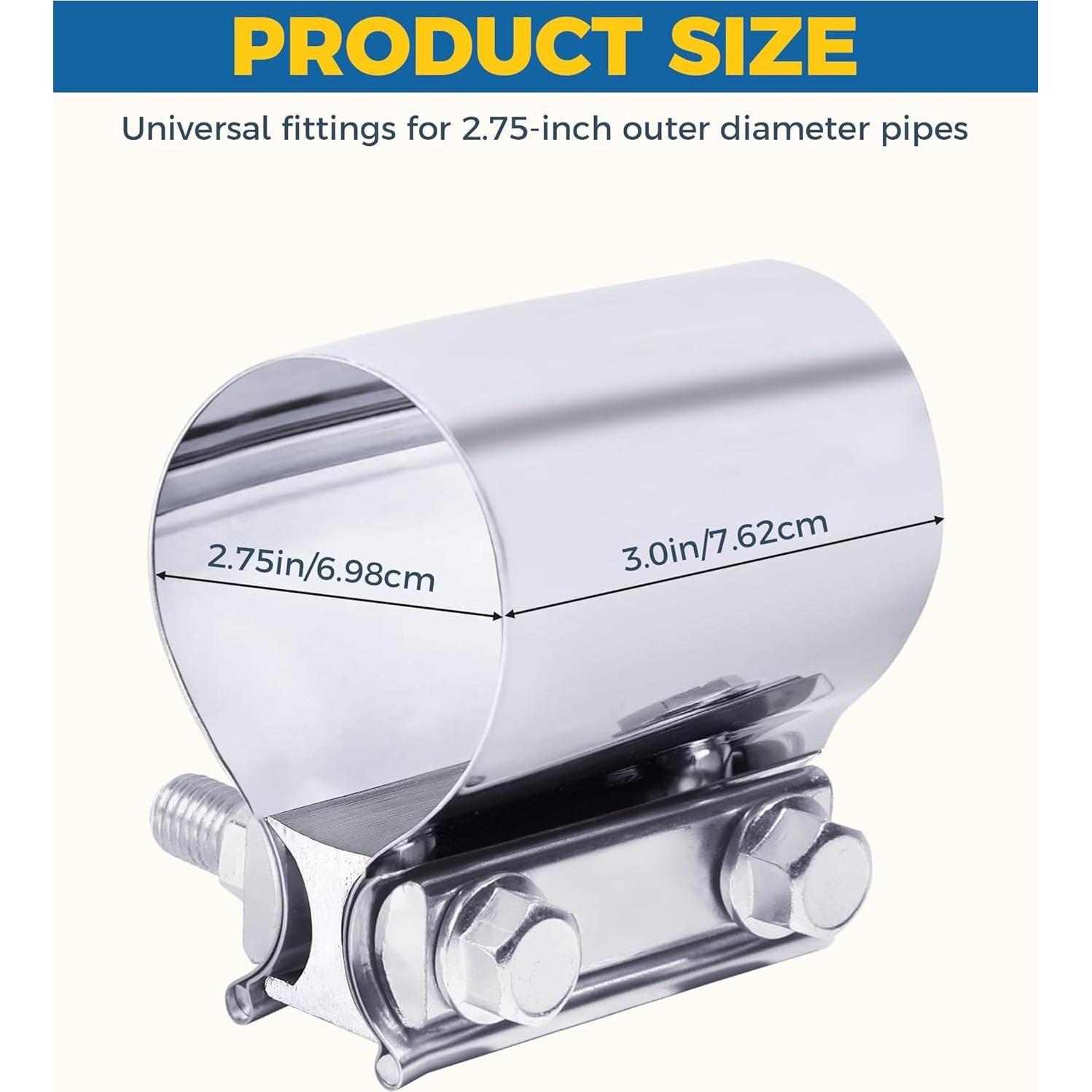 Abrazadera de Escape UBOG 6.99 cm Acero Inoxidable