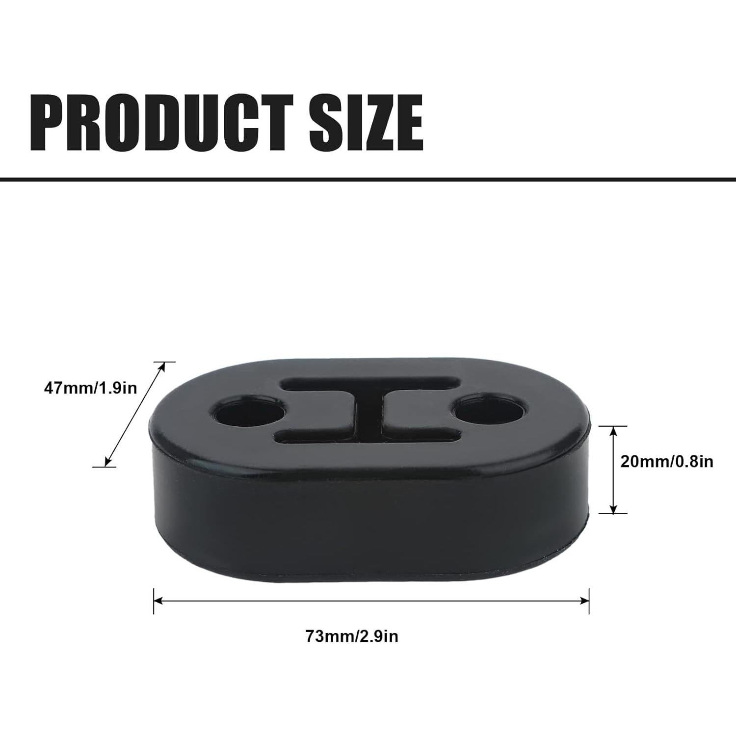 Soporte de Goma para Escape VASTAUTO 4 Pcs 12mm Alta Resistencia