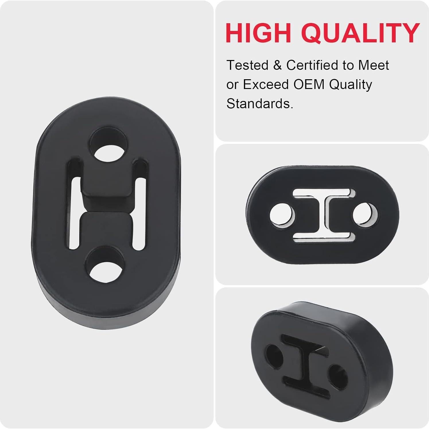 Soporte de Goma para Escape VASTAUTO 4 Pcs 12mm Alta Resistencia