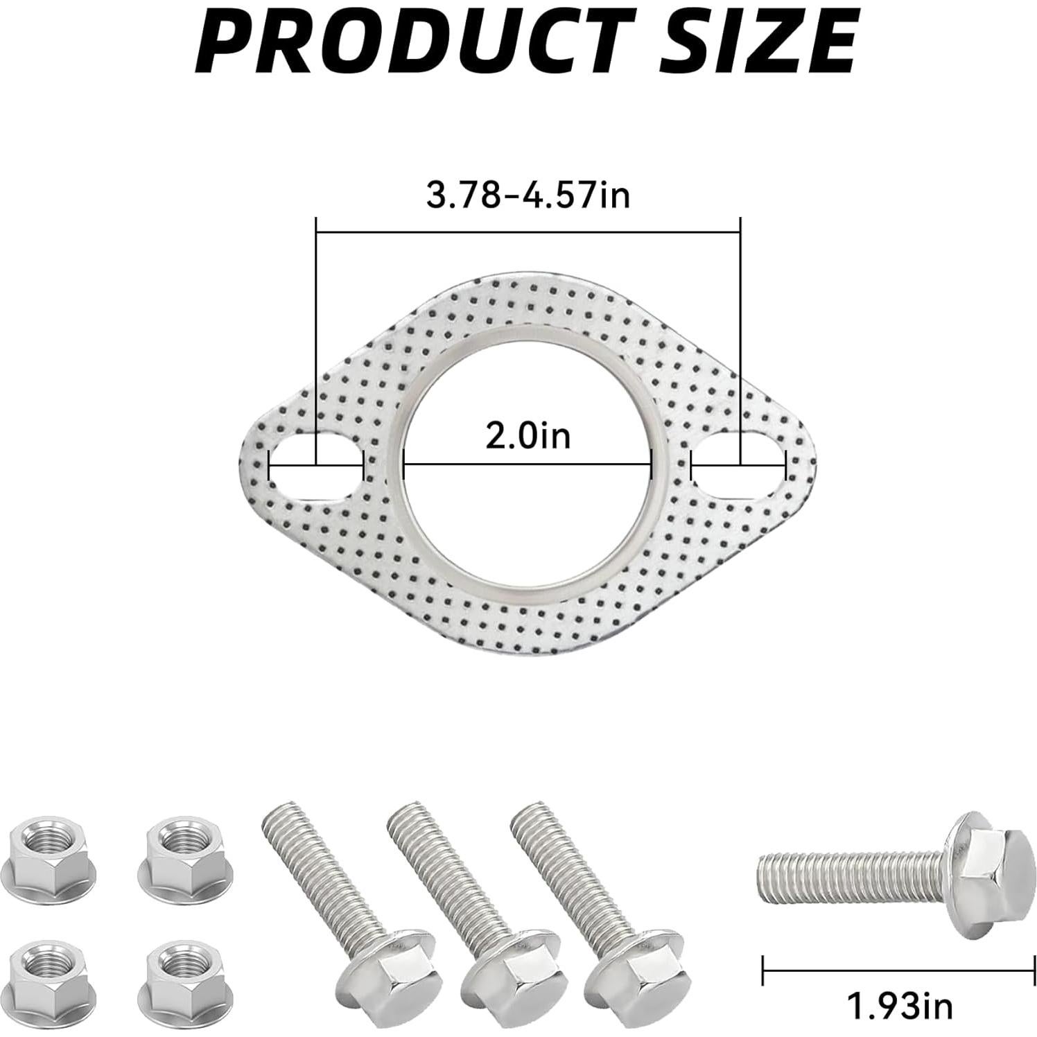 Junta de Escape Tioollev 5.08cm Kit de Reparación con Tornillos