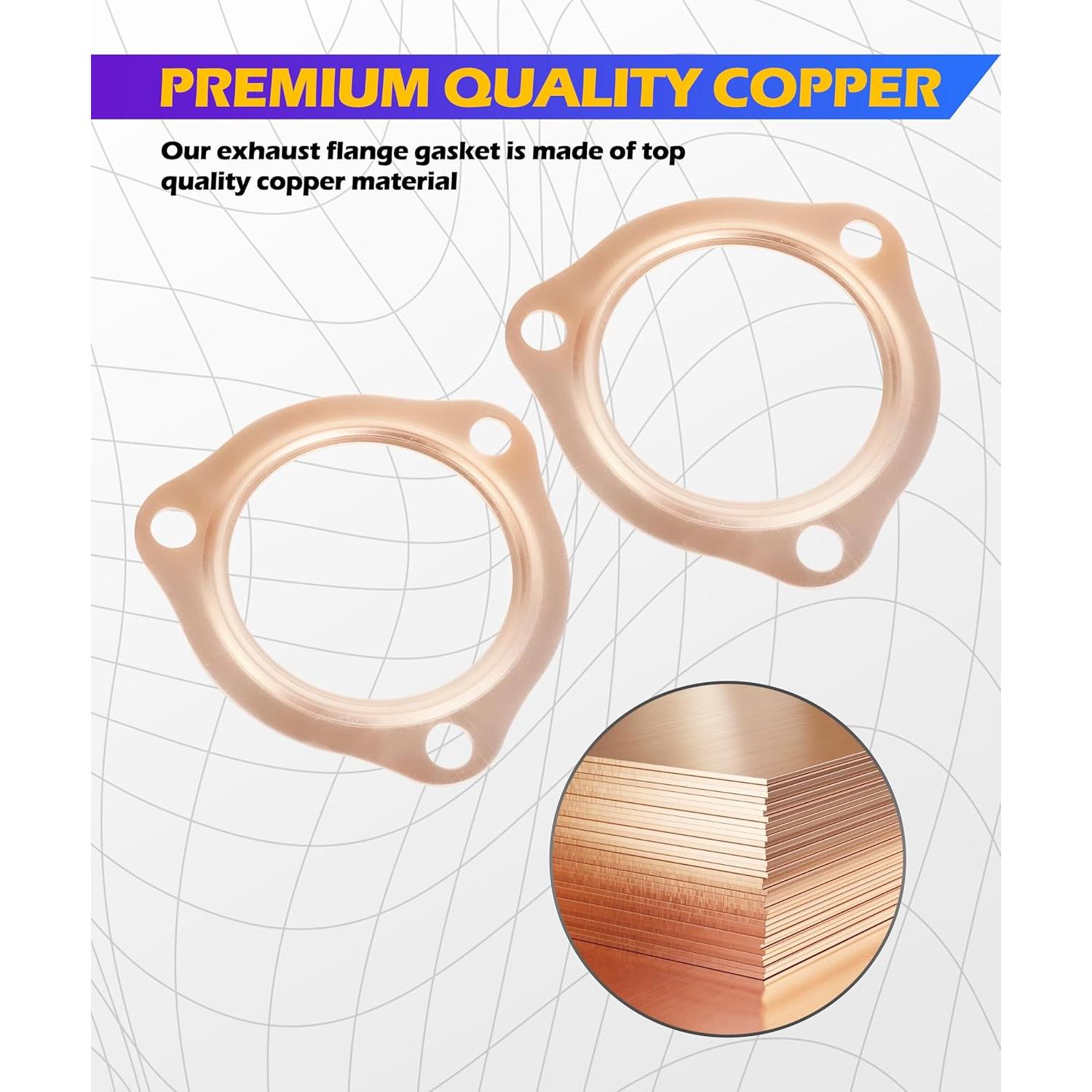 Junta de Flange de Escape Cobre SCUARI 76 mm 2 Piezas