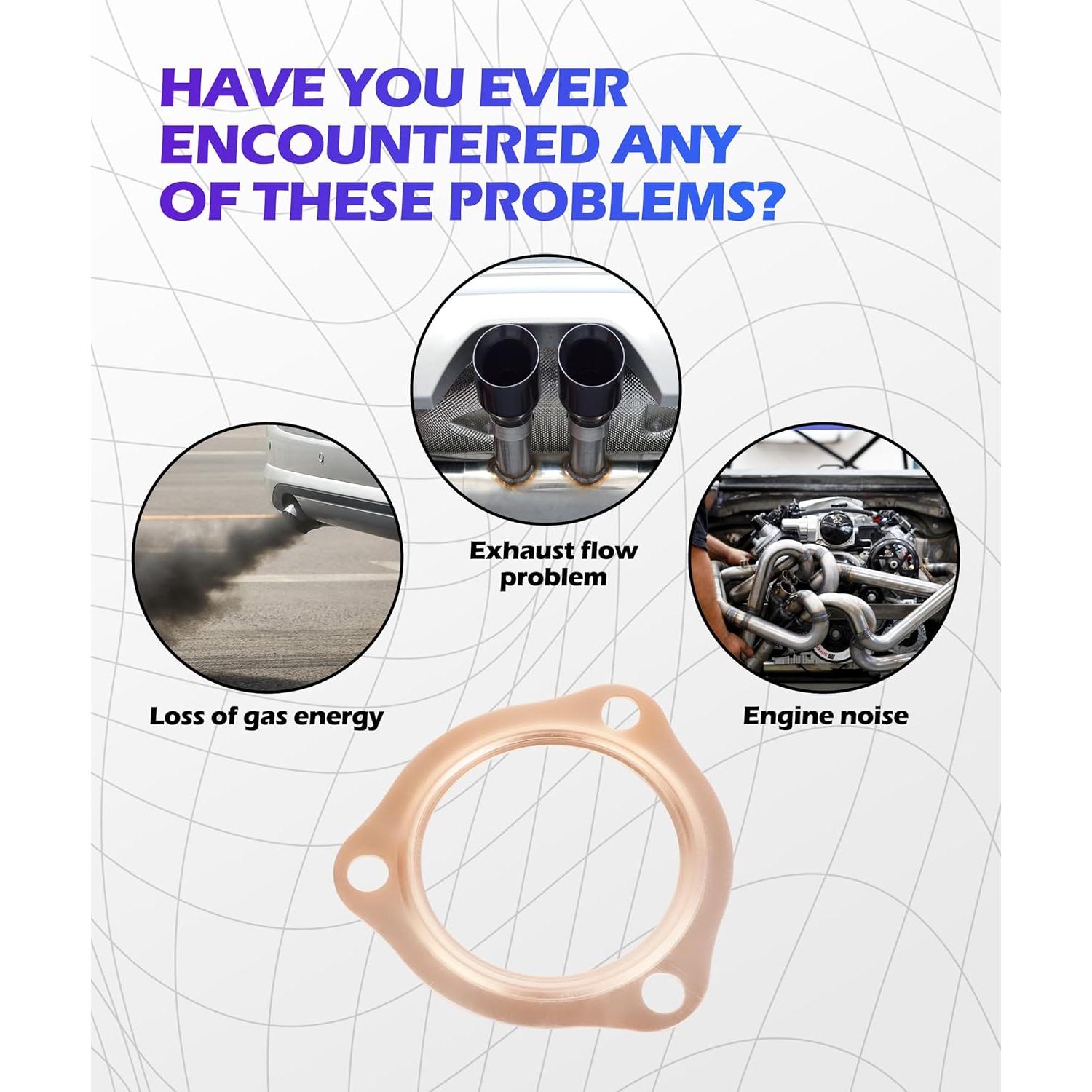 Junta de Flange de Escape Cobre SCUARI 76 mm 2 Piezas