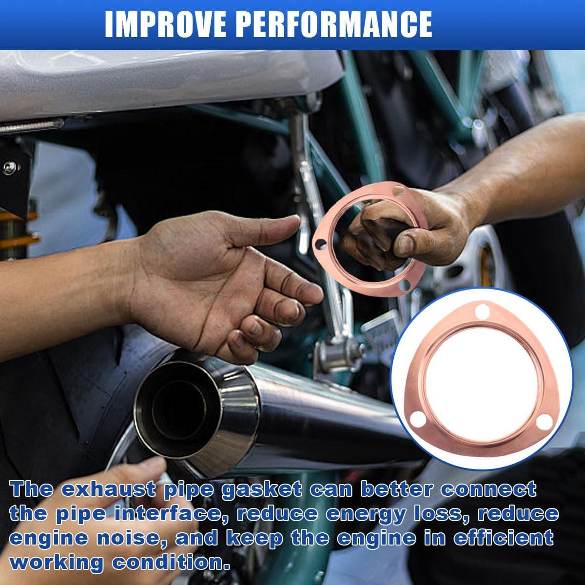 Juntas de Escape de Cobre LAINLOY 2.5" 2 Piezas Reutilizables