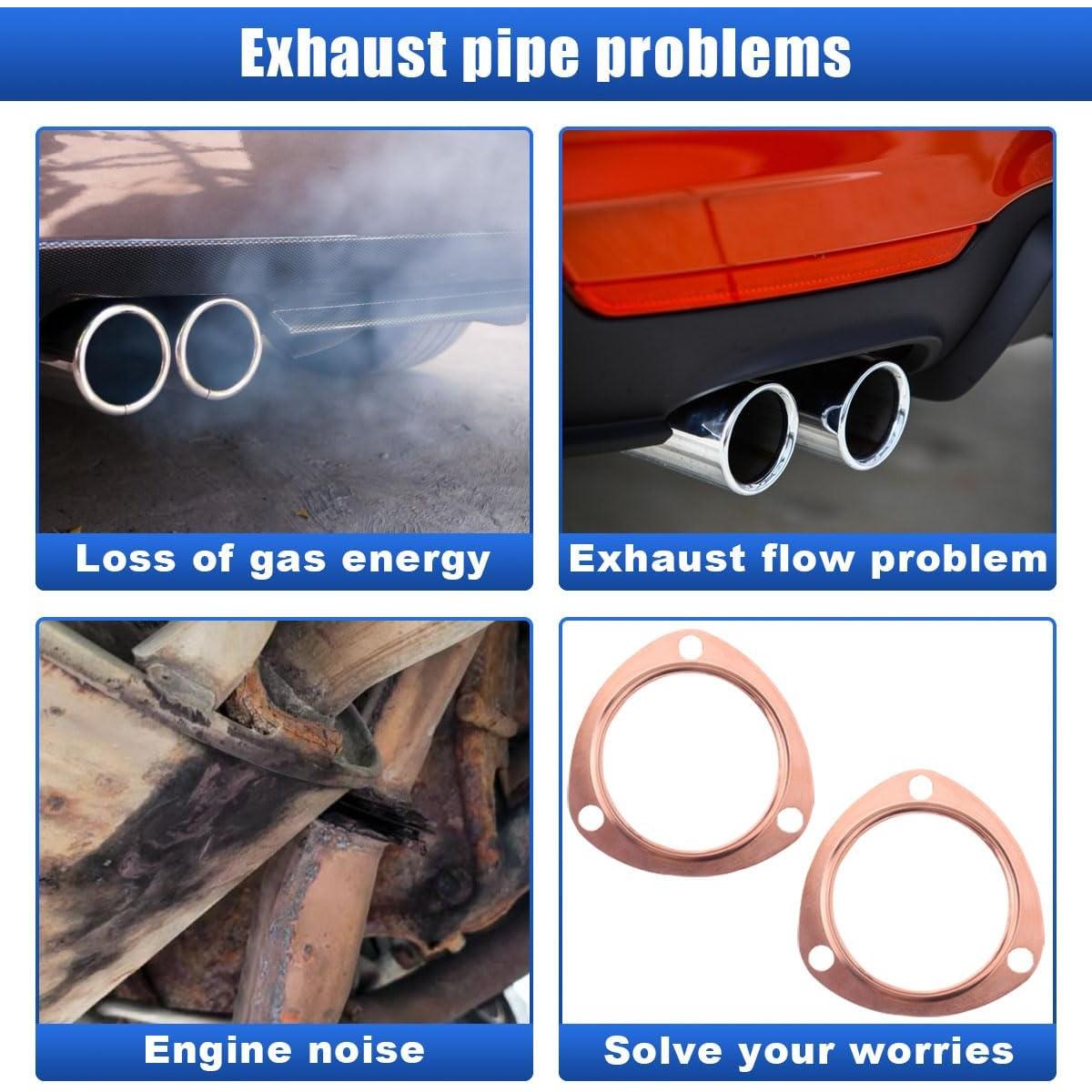 Juntas de Escape de Cobre LAINLOY 2.5" 2 Piezas Reutilizables