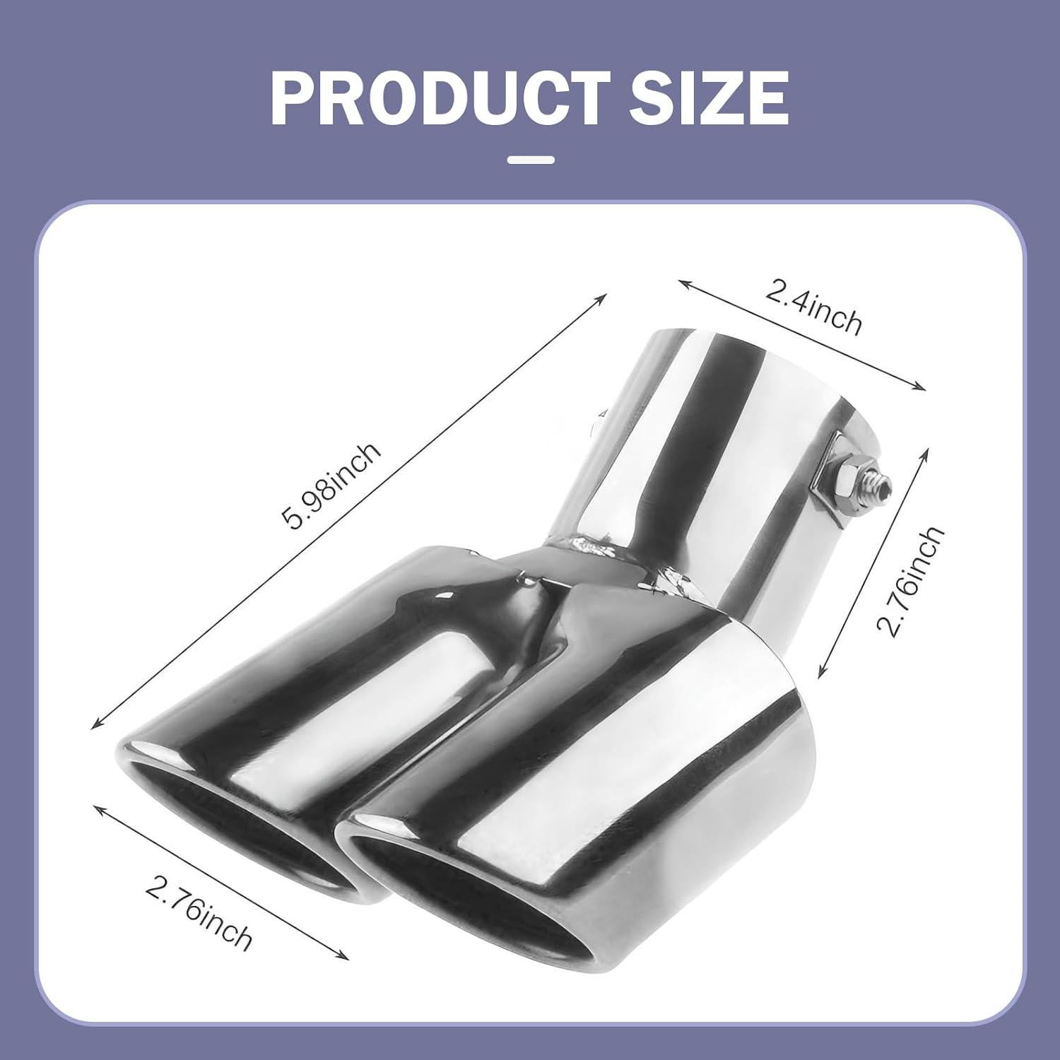 Punta de Escape Doble Arwrilt 2.5" Acero Inoxidable Plata