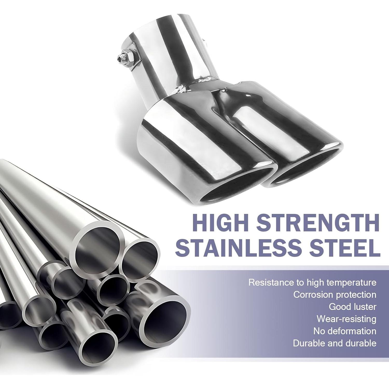 Punta de Escape Doble Arwrilt 2.5" Acero Inoxidable Plata