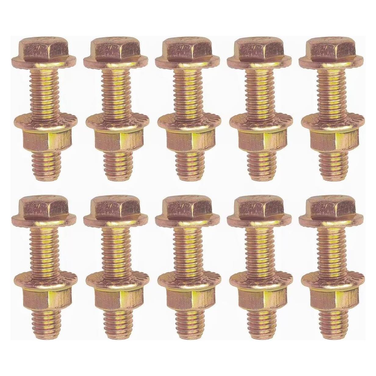 Kit de Tornillos de Colector de Escape Anyhut 10PCS Oro