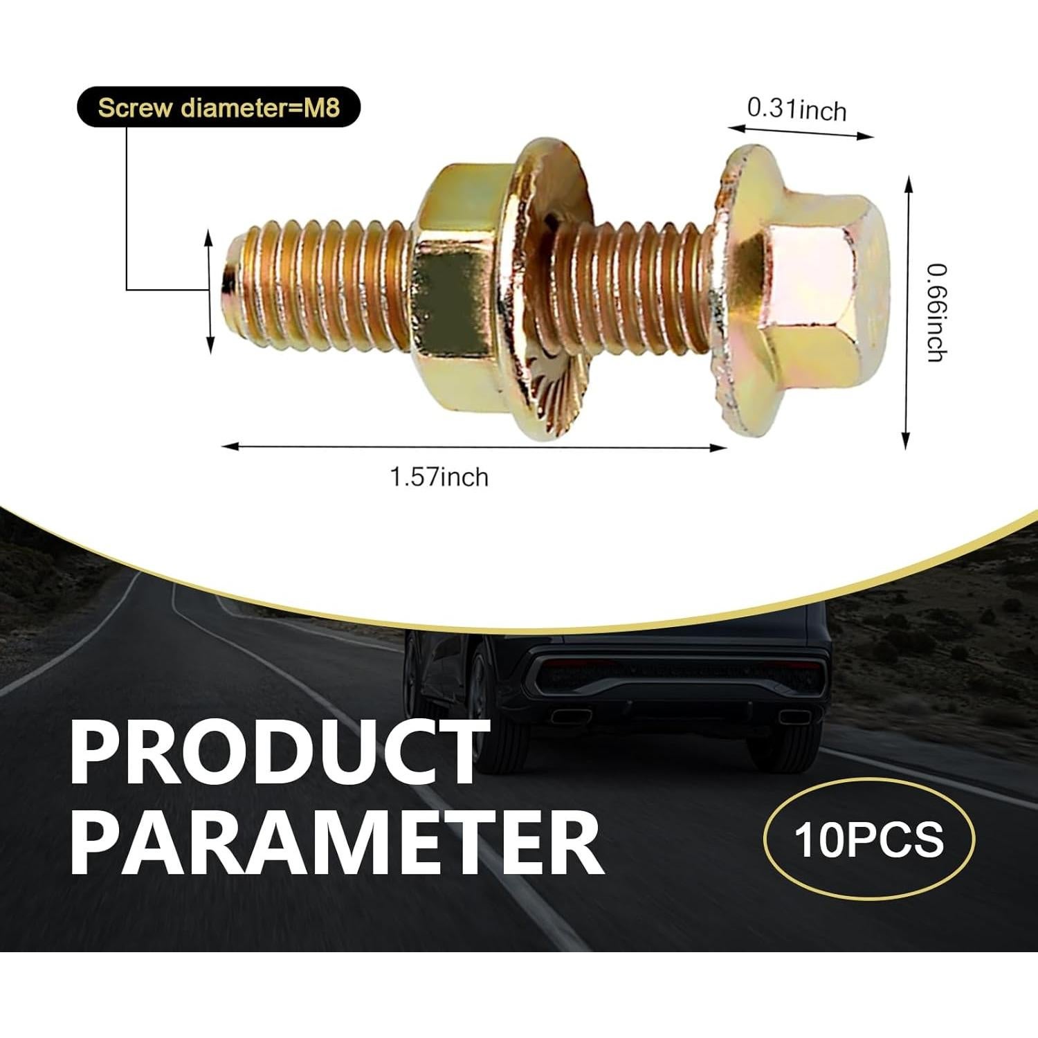 Kit de Tornillos de Colector de Escape Anyhut 10PCS Oro