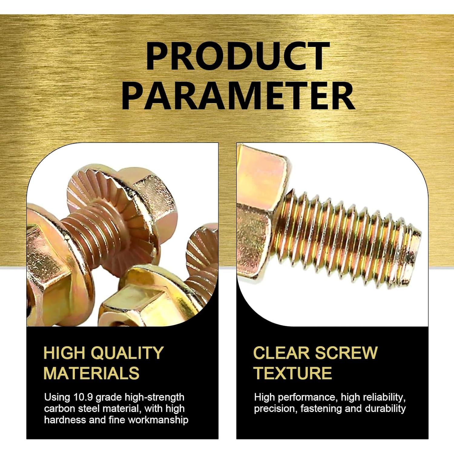 Kit de Tornillos de Colector de Escape Anyhut 10PCS Oro