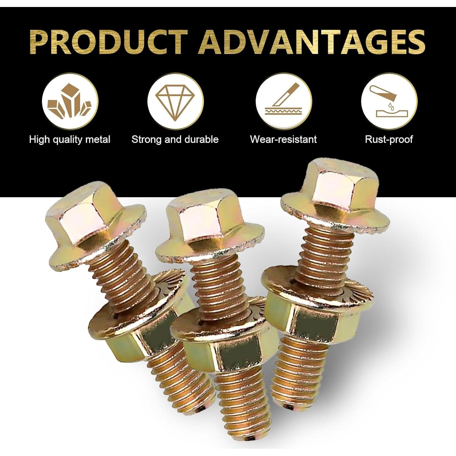 Kit de Tornillos de Colector de Escape Anyhut 10PCS Oro