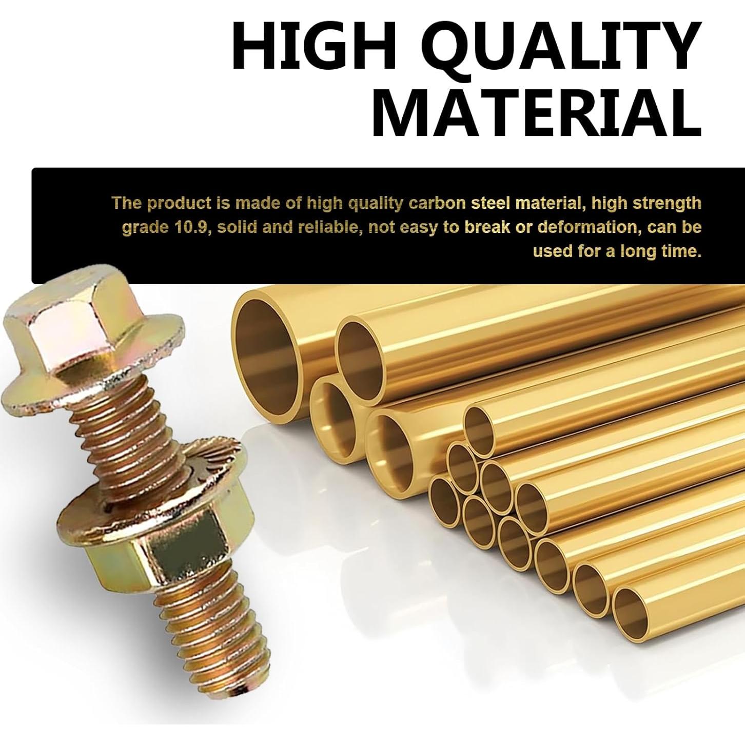 Kit de Tornillos de Colector de Escape Anyhut 10PCS Oro