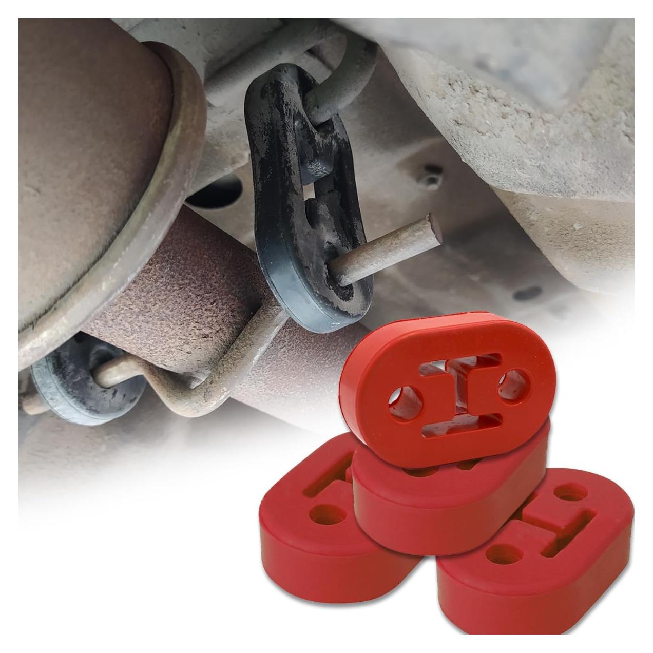 Soporte de Escape de Coche Couslcd, 4 Piezas, 12mm, Rojo