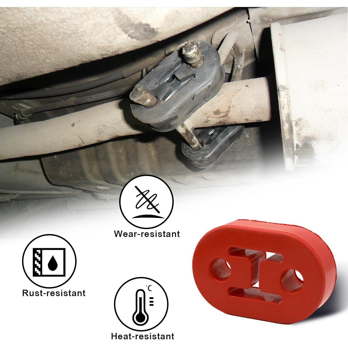 Soporte de Escape de Coche Couslcd, 4 Piezas, 12mm, Rojo