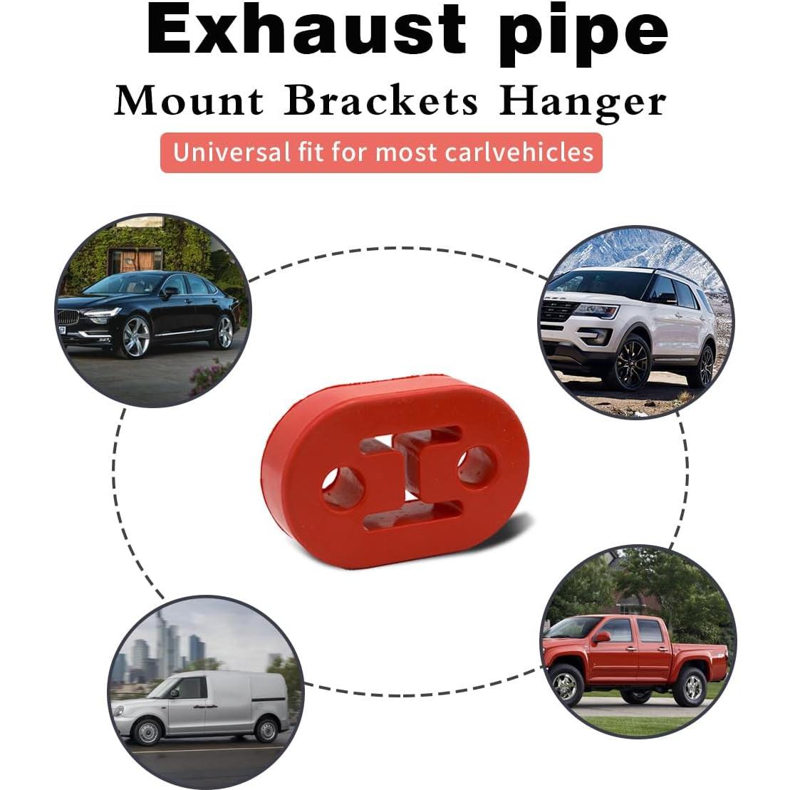 Soporte de Escape de Coche Couslcd, 4 Piezas, 12mm, Rojo